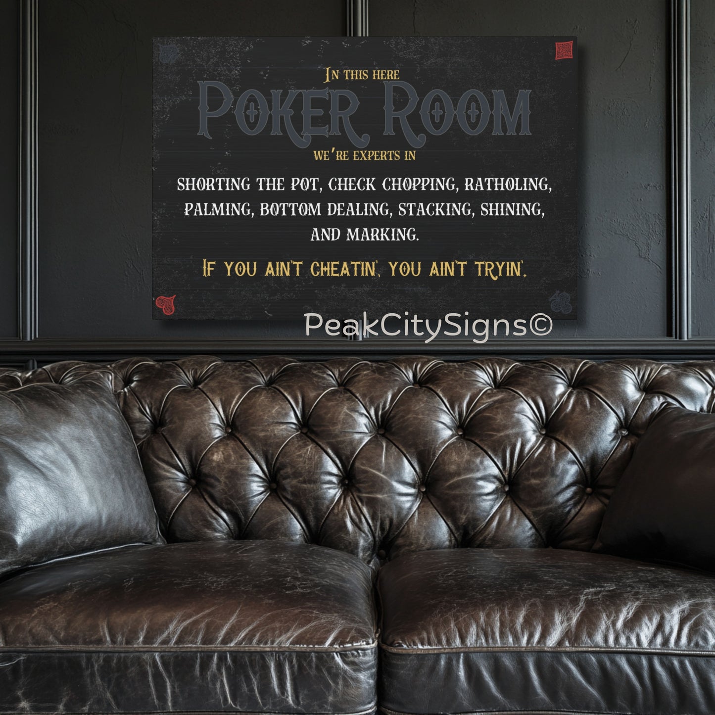 Poker Room Cheating wall art accent decor