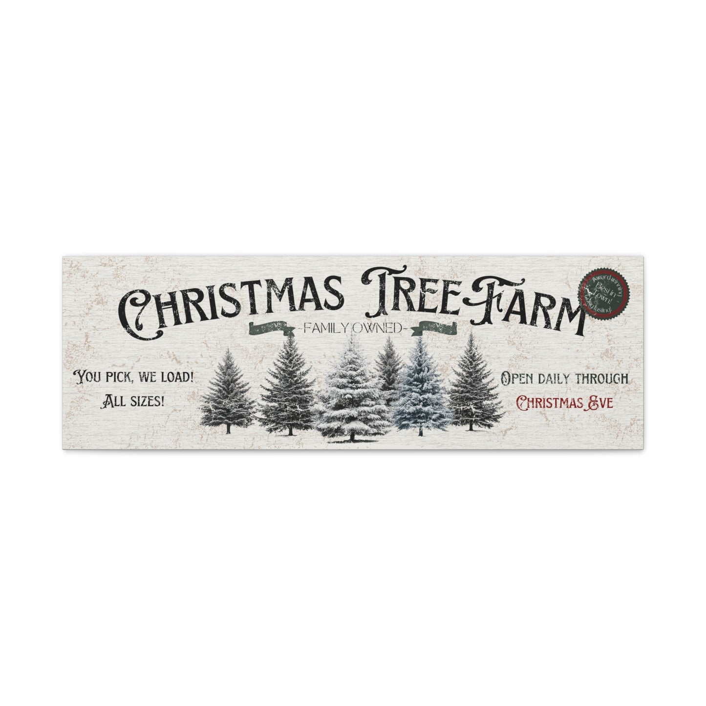 Christmas tree farm sign, Holiday Canvas Rustic Vintage Christmas Wall Decor