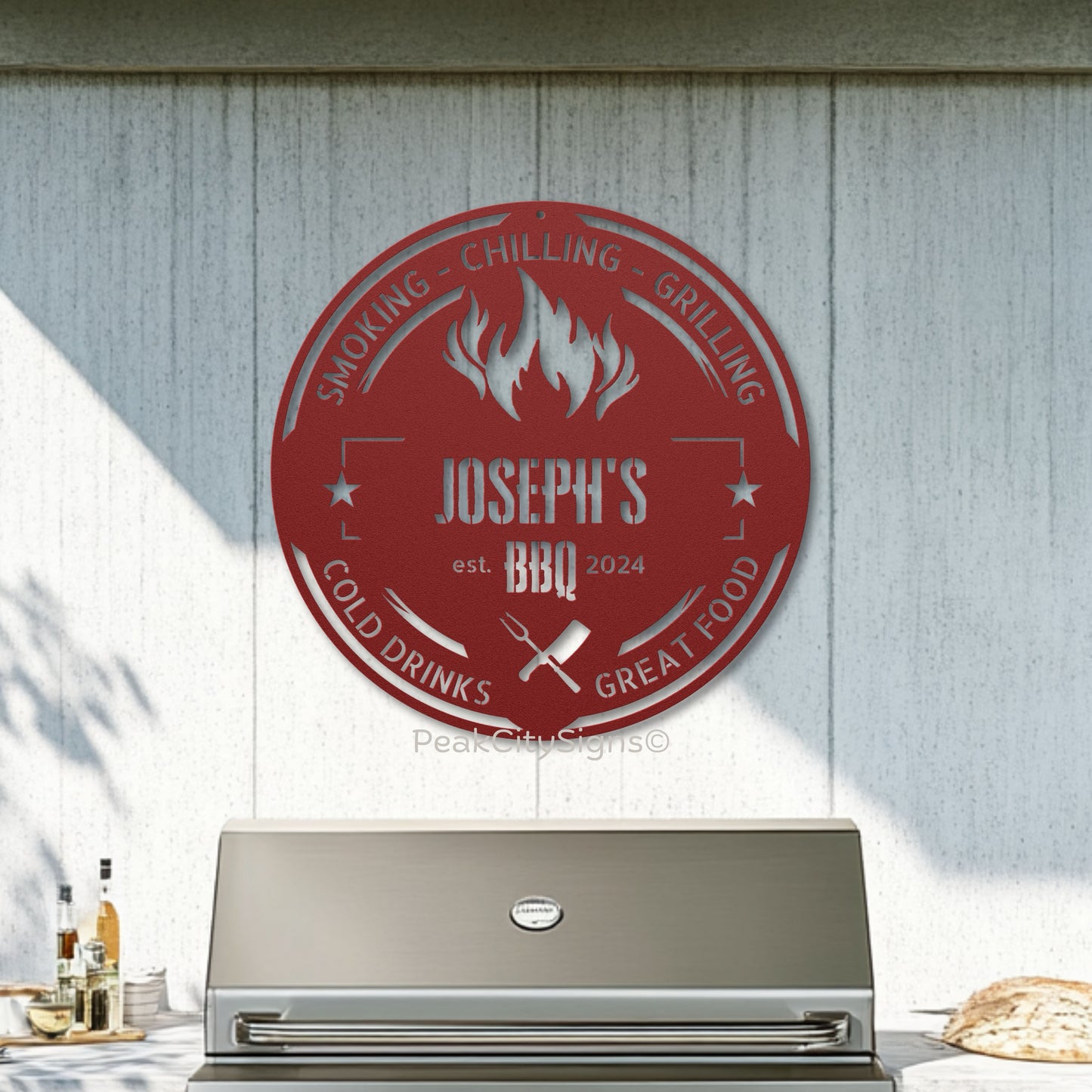 PERSONALIZED Metal BBQ Sign, barbeque wall sign for outdoor, large bbq sign, barbeque wall art decor, custom gift