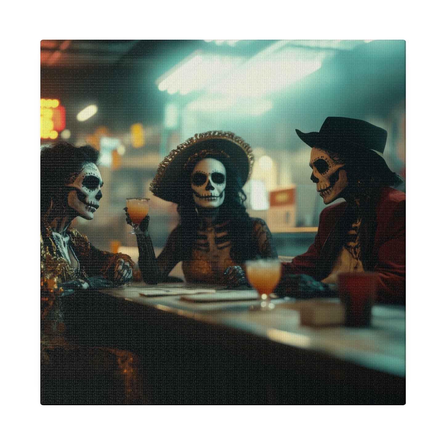 Margarita, Day of the dead accent decor, Dia de los Muertos canvas wall art, canvas wall decor