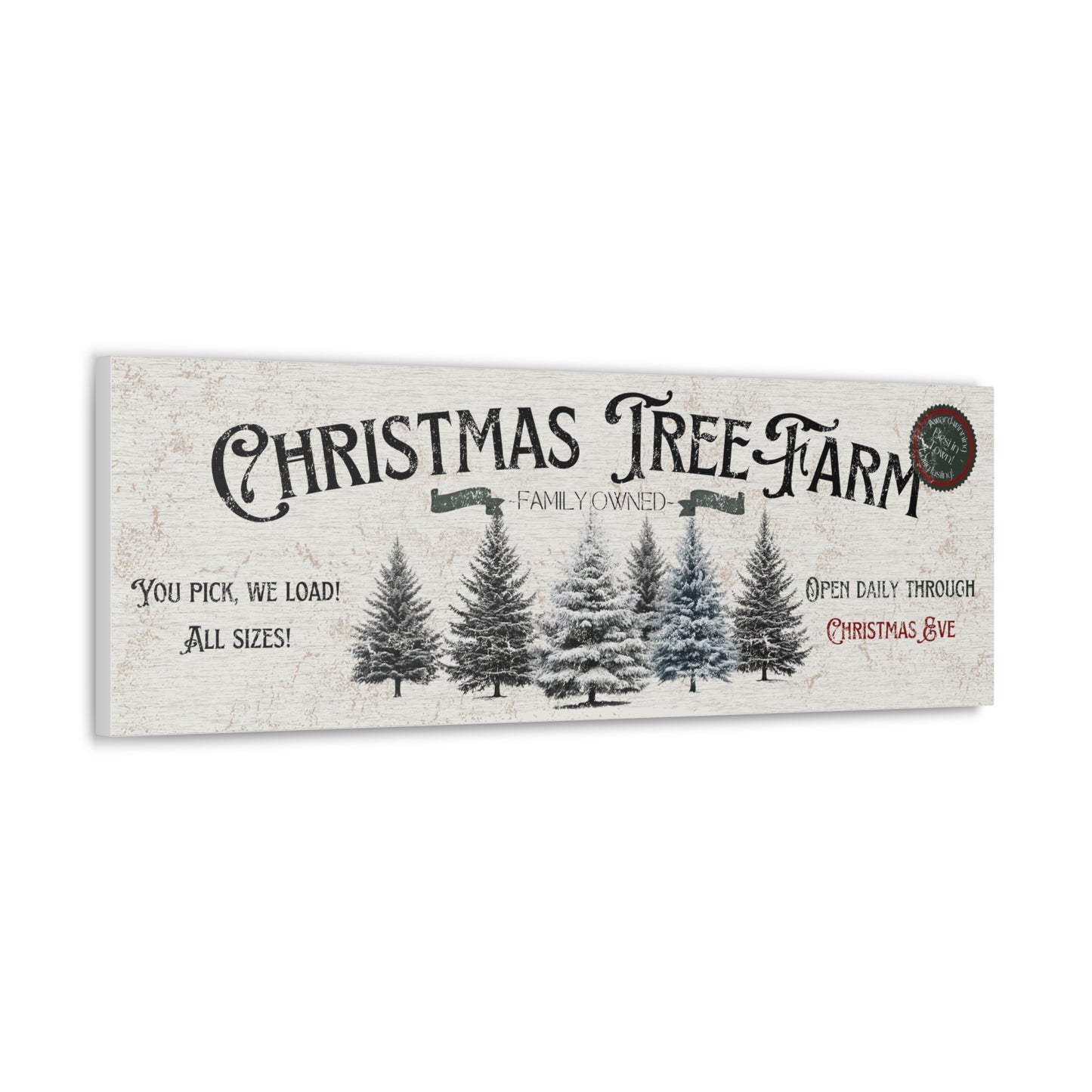 Christmas tree farm sign, Holiday Canvas Rustic Vintage Christmas Wall Decor