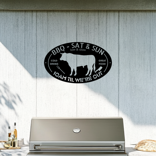 BBQ Beef Metal Sign