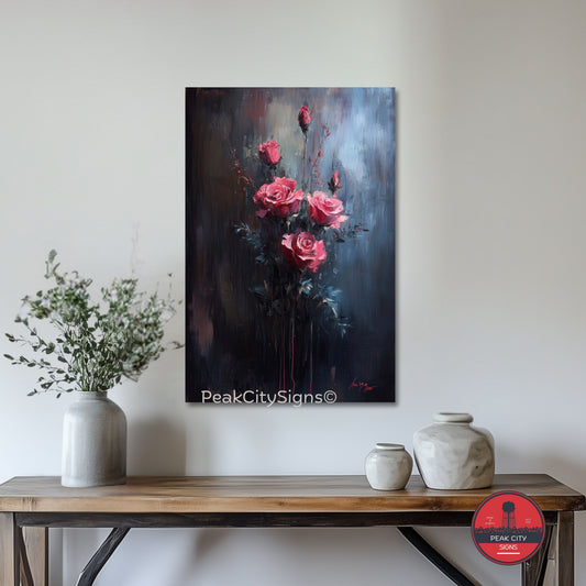 Dusky roses canvas wall decor