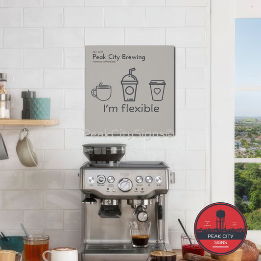 I'm flexible coffee canvas wall art - sand