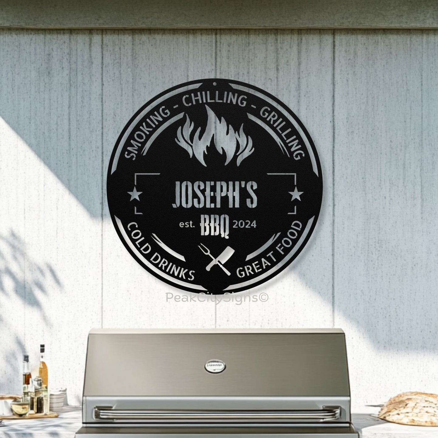 Personalized Metal Sign BBQ