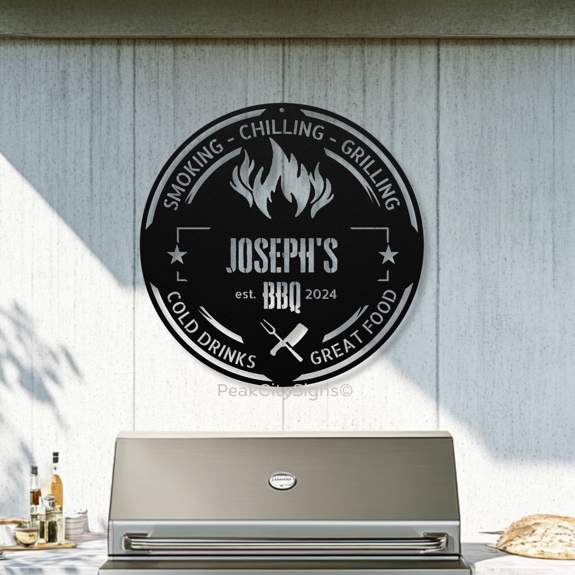 Personalized Metal Sign BBQ